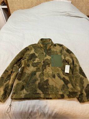 Men's Olive Camo Sherpa Half-Zip Field Jacket